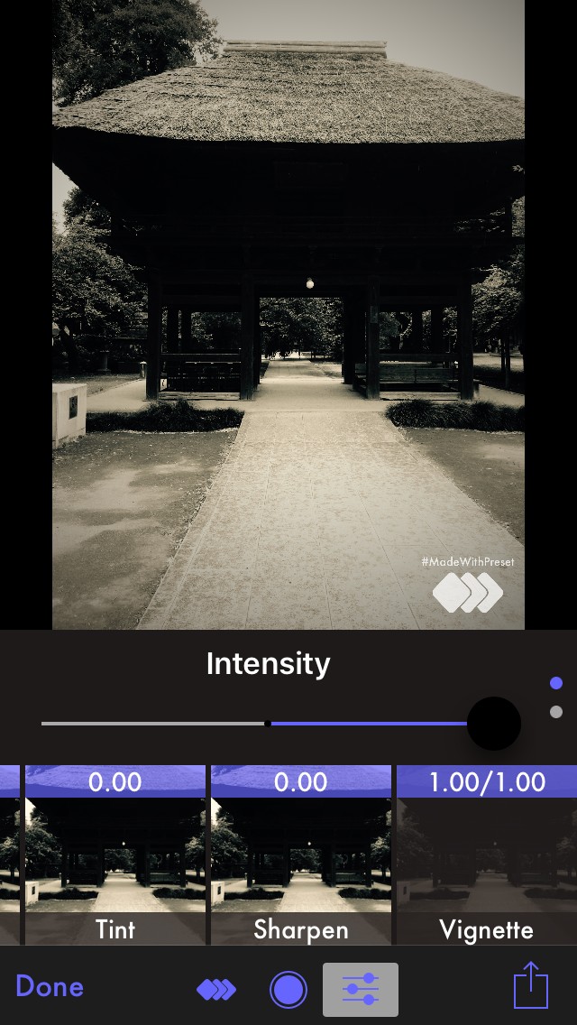 Preset - Design Custom Photo Filters-編集画面