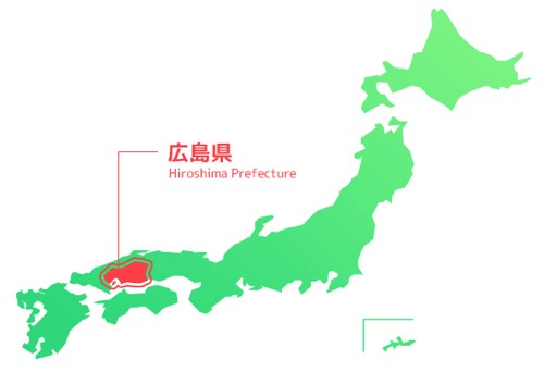 日本地図 広島県 画像