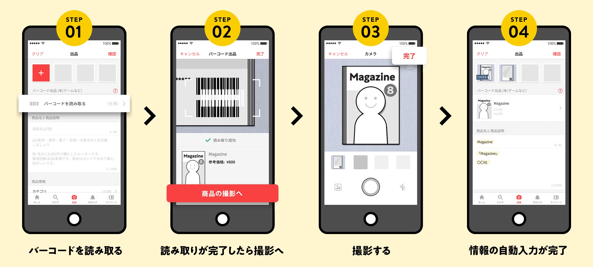ラクマバーコード機能使用イメージ画像