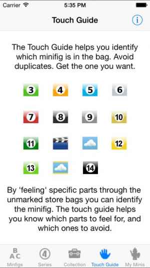 myminis lego minifig collector with touch guide iphone android