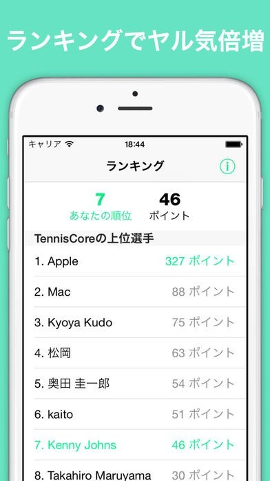 Tenniscore テニスのスコアを記録して上達しよう Iphone Androidスマホアプリ ドットアップス Apps