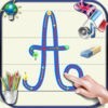 子供のための基礎 - 英語とフランス語の音で大文字と小文字のアルファベットの筆記体文字を書くことを学ぶ アイコン