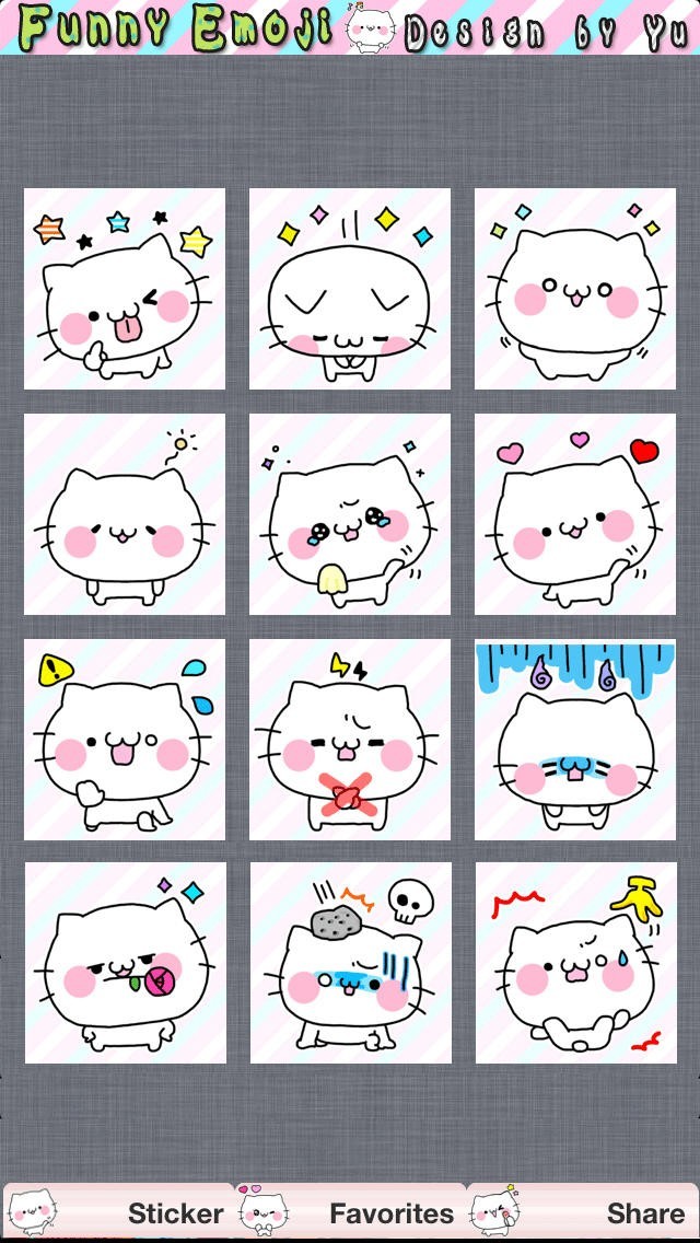 無料スタンプ イラスト by YU　～チャットアプリで送れる絵文字／スタンプ　アプリ～ | スクリーンショットその1