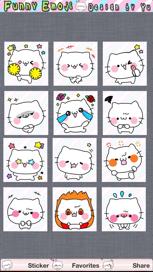 無料スタンプ イラスト by YU　～チャットアプリで送れる絵文字／スタンプ　アプリ～ | スクリーンショットその2