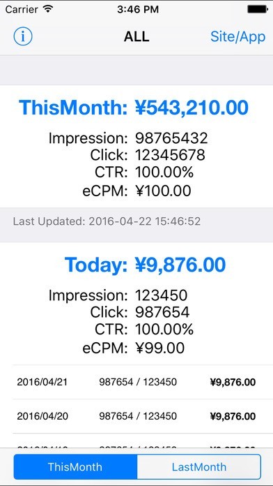 aReport  - 収益閲覧アプリ | スクリーンショットその1