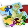 子供たちが恐竜レックス ジグソー パズル - 教育の形状と一致する子供のゲーム アイコン
