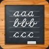 筆記体で書く：書き込みや学校のためのアルファベットの文字をご覧ください アイコン