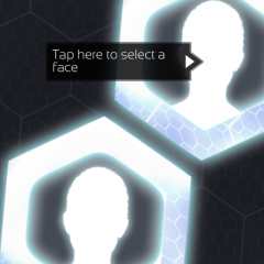 「FaceFusion」は、2枚の顔写真をミックスして、合成写真を作成できるアプリのアイコン