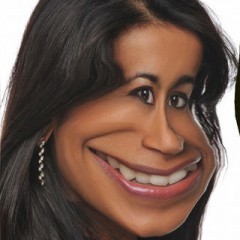 「写真の液体」ポップなデザインの似顔絵風、写真加工アプリのアイコン