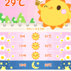 かわいいキャラクターがお出迎え！天気予報アプリ「かわいい天気予報2」のアイコン