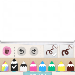 「手描きスタンプ」は、自分で描いたイラストや文字を使って、オリジナルのスタンプ画像を作成できるアプリのアイコン