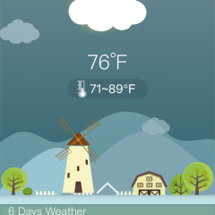 「Weather HD for weather forecast, world city」はアニメーション天気予報アプリのアイコン