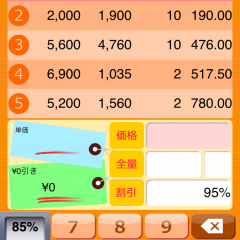 「安いのどっち？電卓」－割引率と個数から最小単位の最安値がわかる！のアイコン