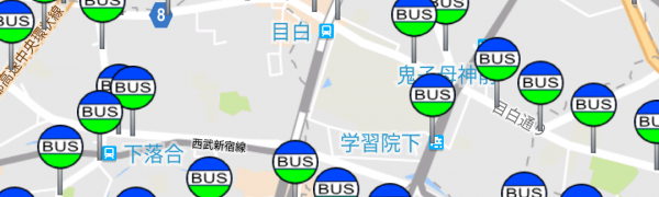 近くのバス停を探すなら「 バス停マップ（バス時刻表、接近情報、運行状況）」