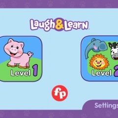 「Fisher-Price フィッシャープライス どうぶつさんの鳴き声を聞こう ：赤ちゃんからの英語アプリケーション」幼児用おもちゃメーカーの作った幼児英語学習アプリのアイコン