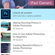 「Adobe Photoshopのチュートリアルのための写真家のツール」Photoshopの使い方を教えてくれるアプリのアイコン