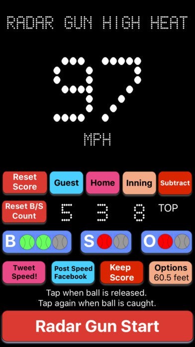 Baseball Radar Gun High Heat | スクリーンショット
