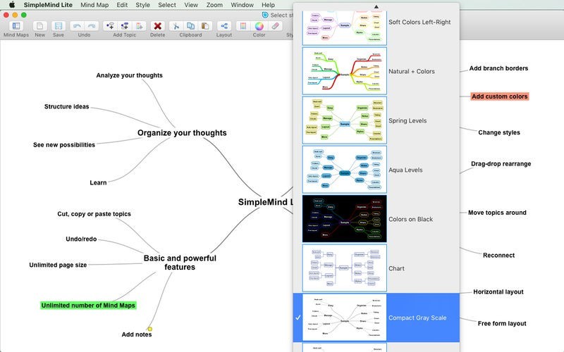 simplemind draw lines