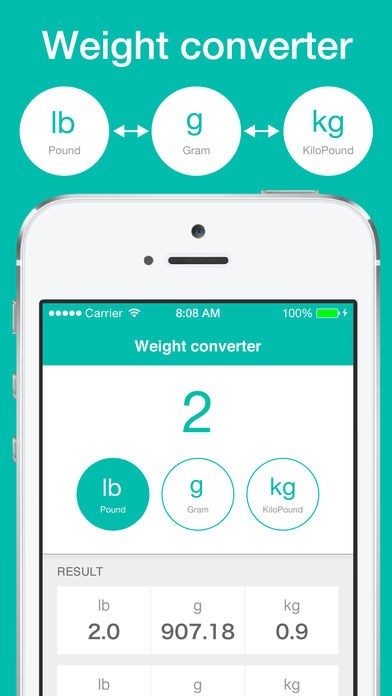 海外の重さ単位変換ツール Weight Converter | スクリーンショット