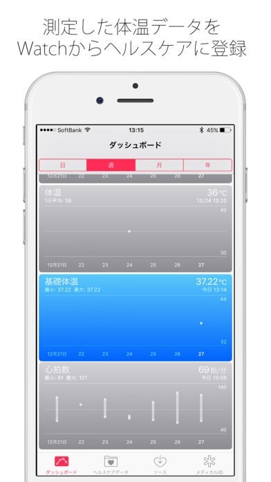 体温計watch For Apple Watch 測定した体温データをヘルスケアアプリに簡単登録 Iphone Android対応のスマホアプリ探すなら Apps