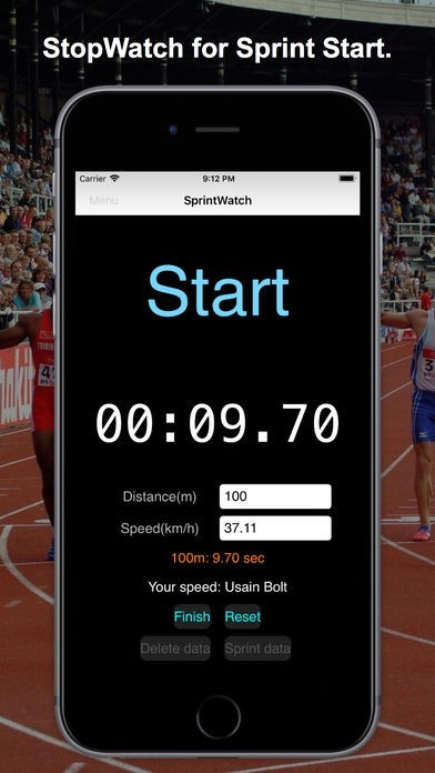 陸上のスタート練習ストップウォッチ-SprintWatch | スクリーンショットその1