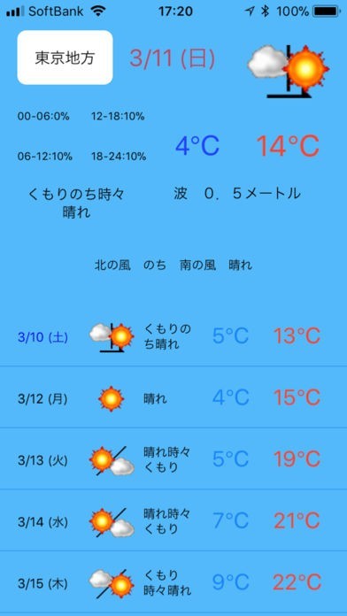 週間全国天気 | スクリーンショットその1