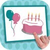 誕生日カードと祝福し、幸せな誕生日の願いをデザインはがきを作成します。 アイコン
