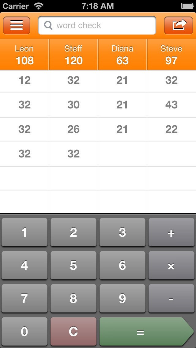 引っかくスコアカード | スクリーンショット