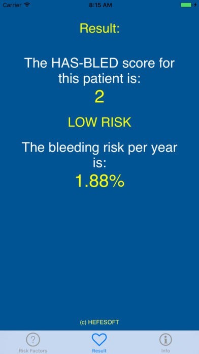 HAS-BLED Bleeding Risk Score Calculator | スクリーンショットその2