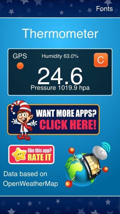 Thermometer Free - Temperature, pressure, humidity measure. Barometer | スクリーンショット