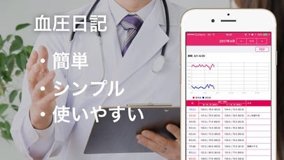 「血圧日記」 - PDF出力機能対応 - | スクリーンショットその1