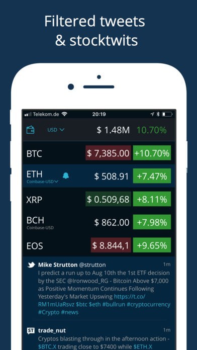 hodl real time cryptocurrency android