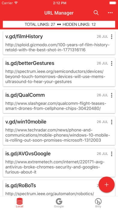 download the new for android URL Manager Pro