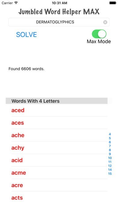 Jumbled Word Helper MAX | スクリーンショット