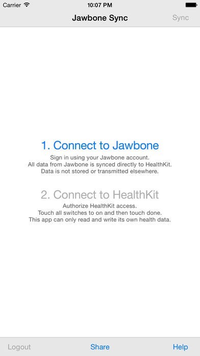 Health Sync for Jawbone UP | スクリーンショットその1