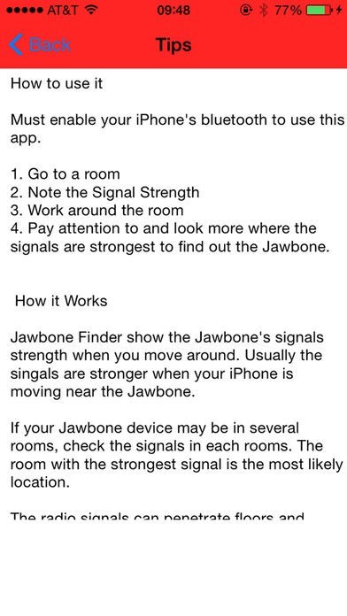 Find My Jawbone UP | スクリーンショットその2