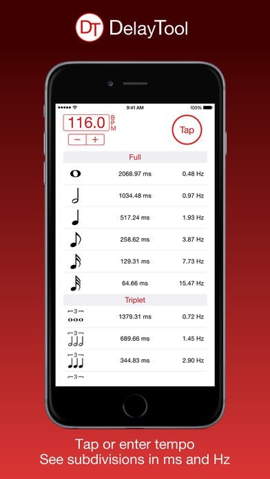 DelayTool: BPM Calculator | スクリーンショット