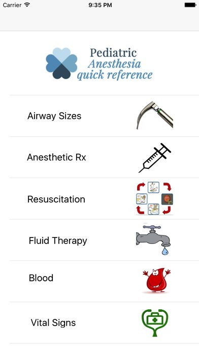 Pediatric Anesthesia Quick Reference | スクリーンショットその1