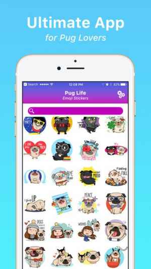 パグ文字 最高のパグ絵文字ステッカー Iphone Androidスマホアプリ ドットアップス Apps