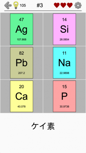 化学元素と周期表 無機化学クイズ Iphone Android対応のスマホアプリ探すなら Apps